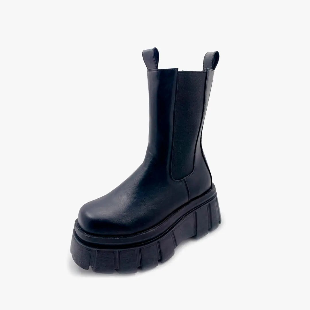 WILADY BLACK - Botas negras con plataforma track