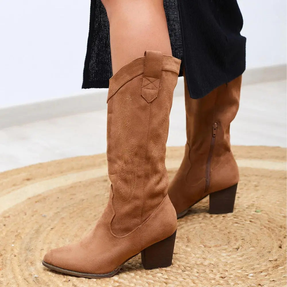 MAR - Botas de cowboy marrones altas