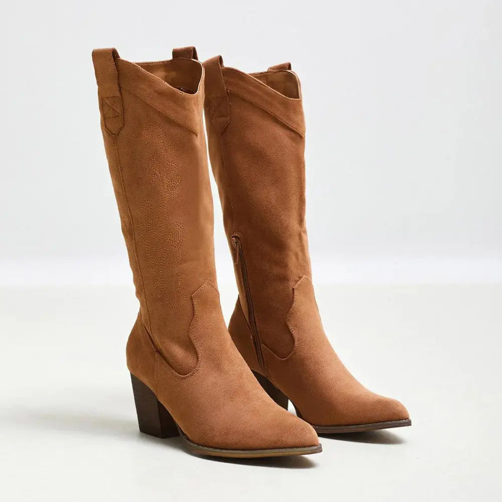 MAR - Botas de cowboy marrones altas