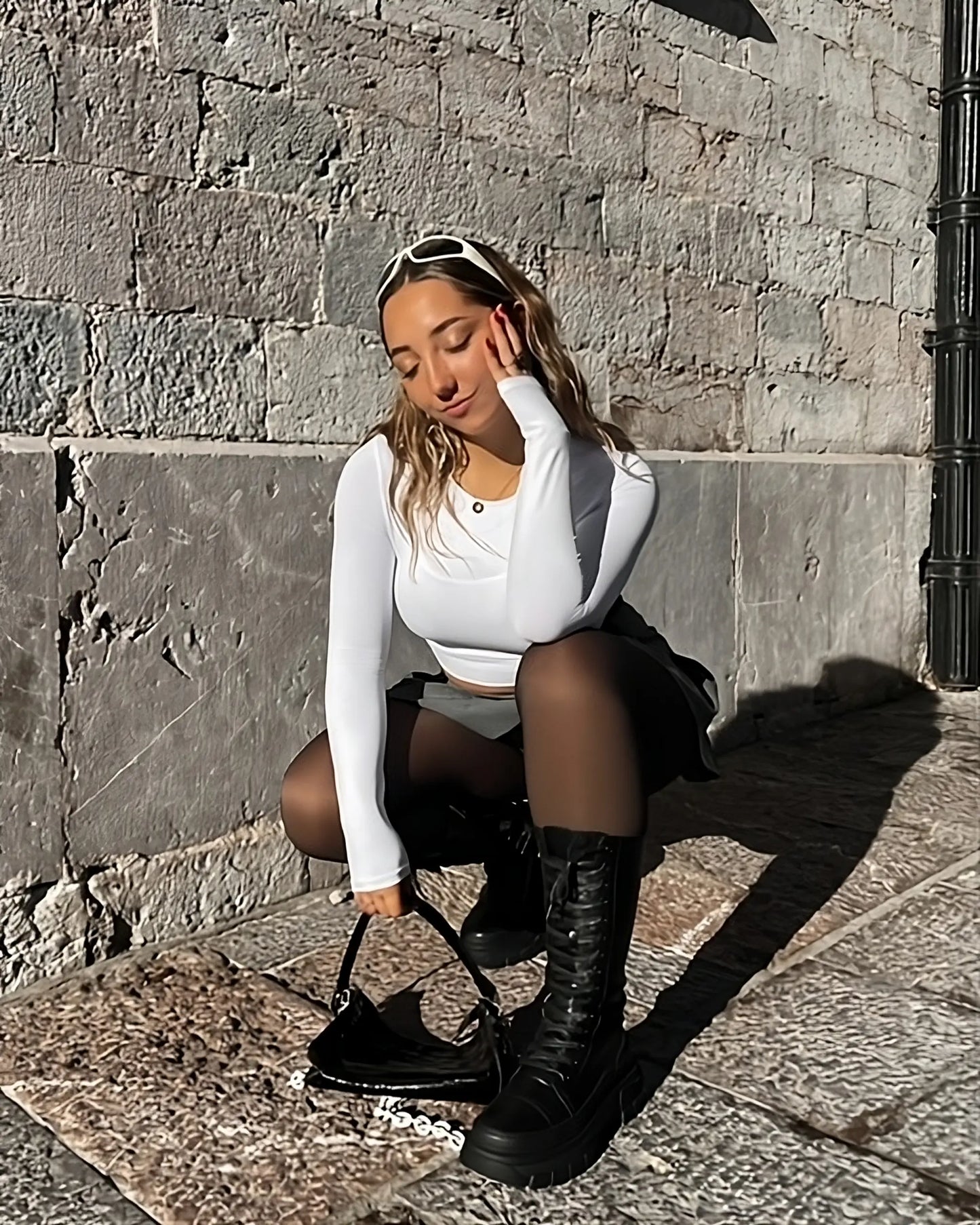 DALIA - Botas altas con cordones y plataforma