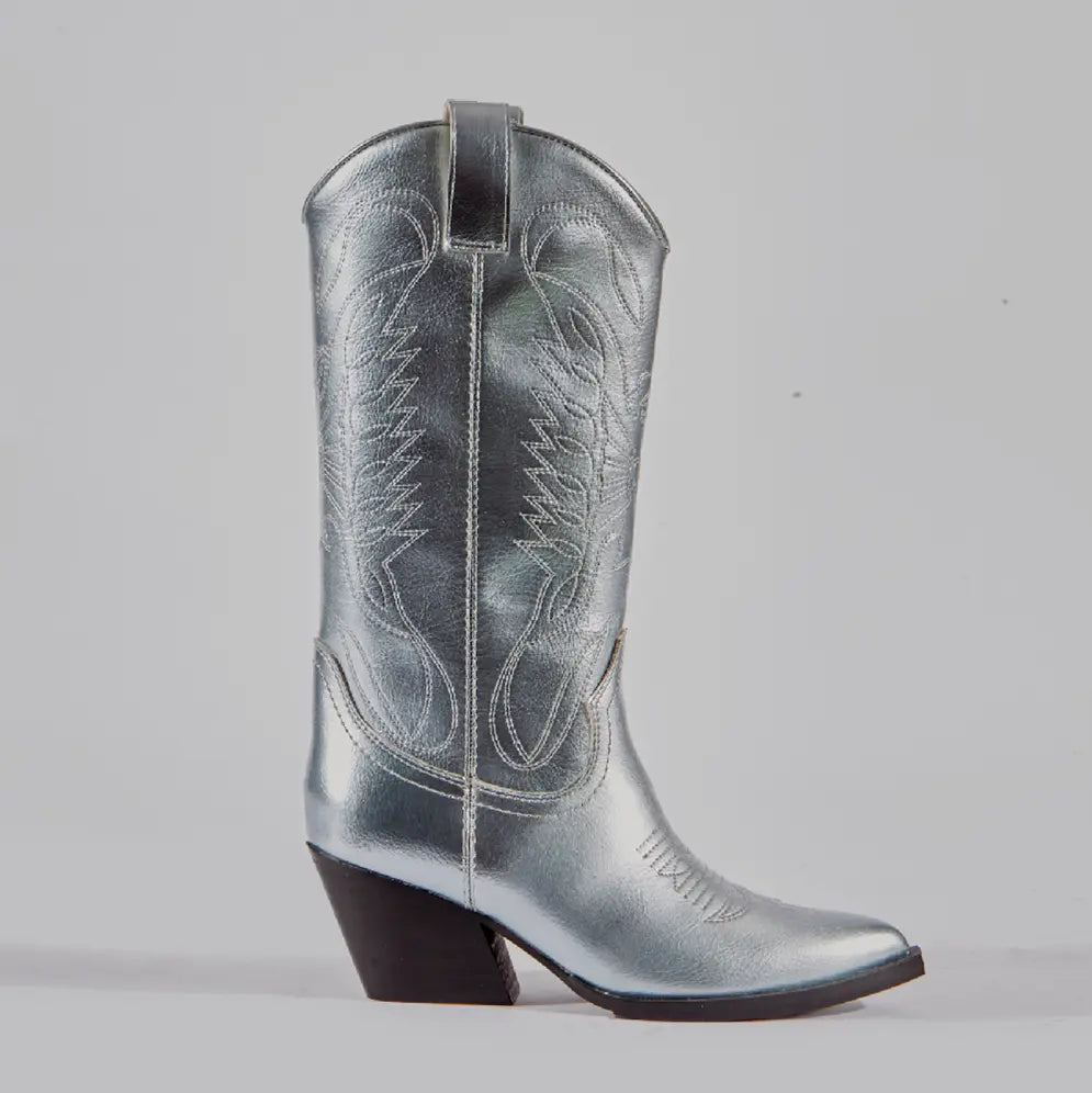 AINA - Botas de Cowboy plateadas