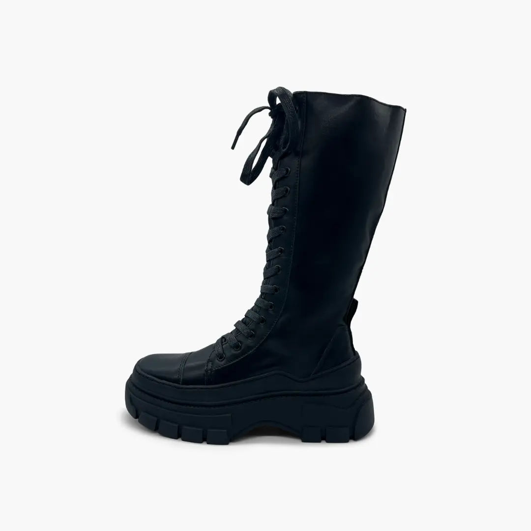 DALIA - Botas altas con cordones y plataforma
