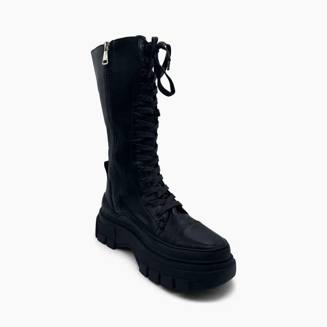 DALIA - Botas altas con cordones y plataforma