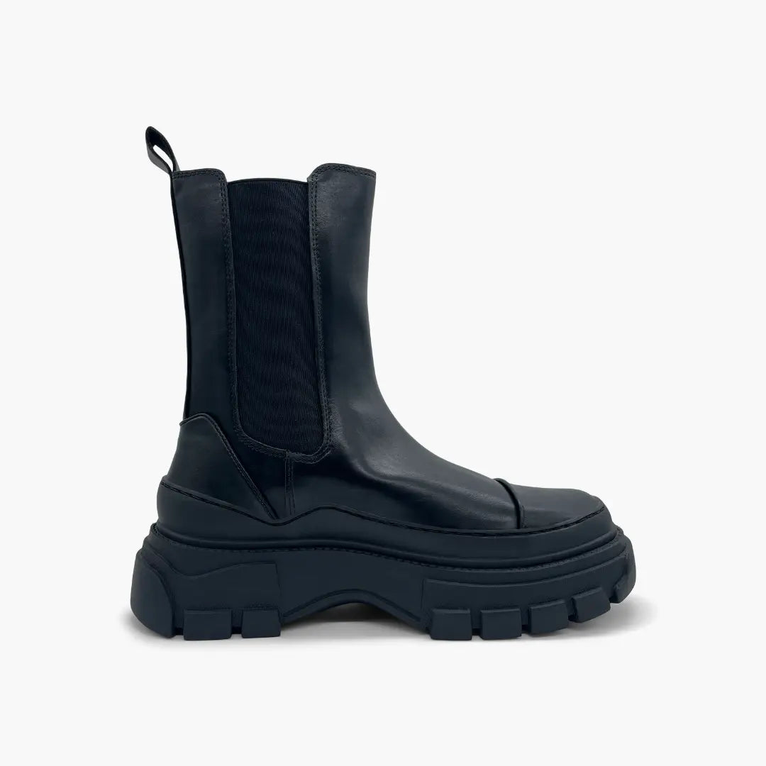 Esencia - Botas negras con plataforma track