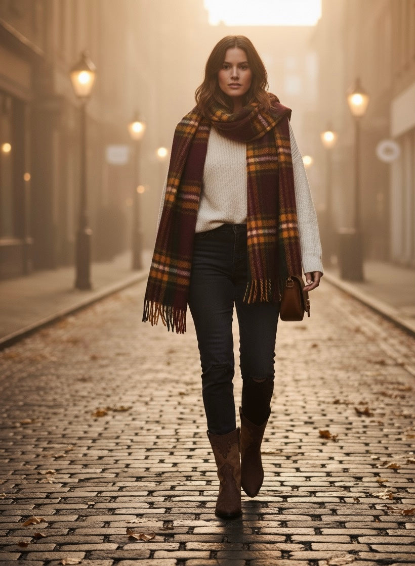 GRACE - Botas de cowboy marrones con tacón