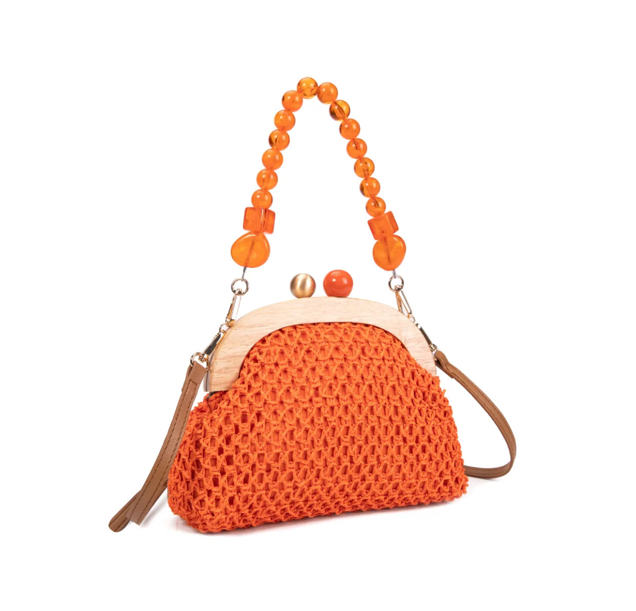 TINA ORANGE- Bandolera rafia