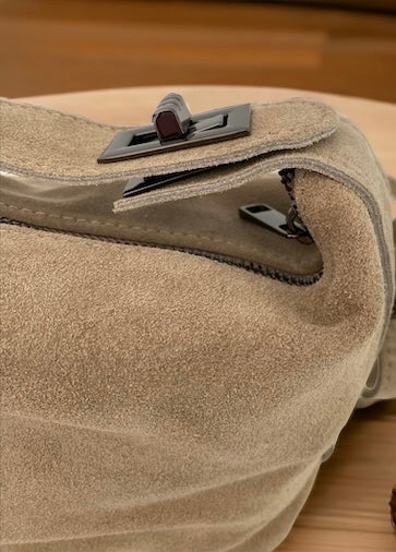 BRUNA BEIGE - Bolso bandolera de ante