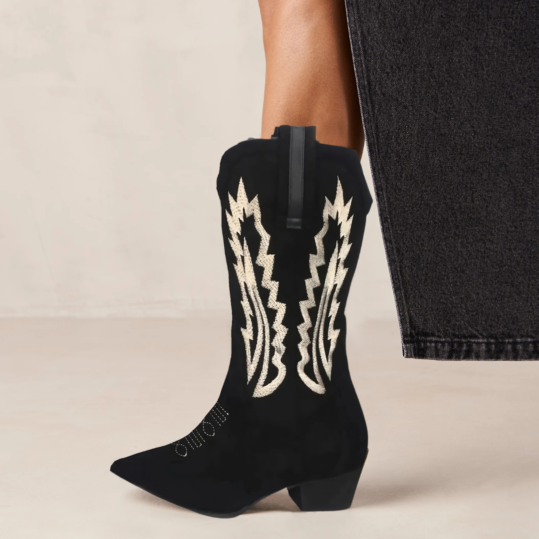 ANGEL - Botas de cowboy negras para mujer