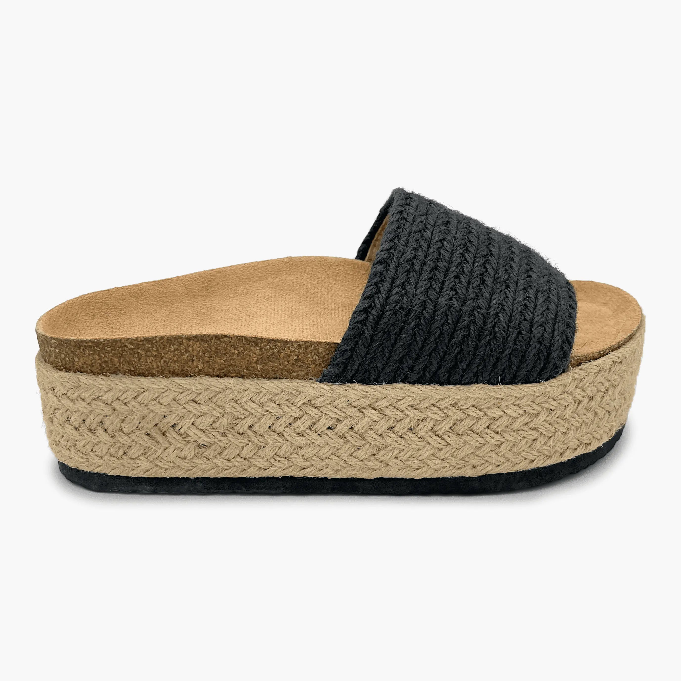 SOF A Sandalias de esparto con plataforma plana Rose Hill