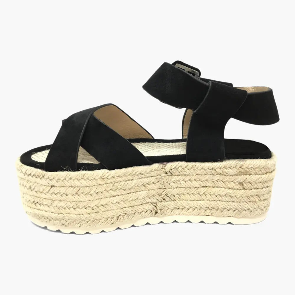 BETTY Sandalias altas con plataforma de esparto Rose Hill