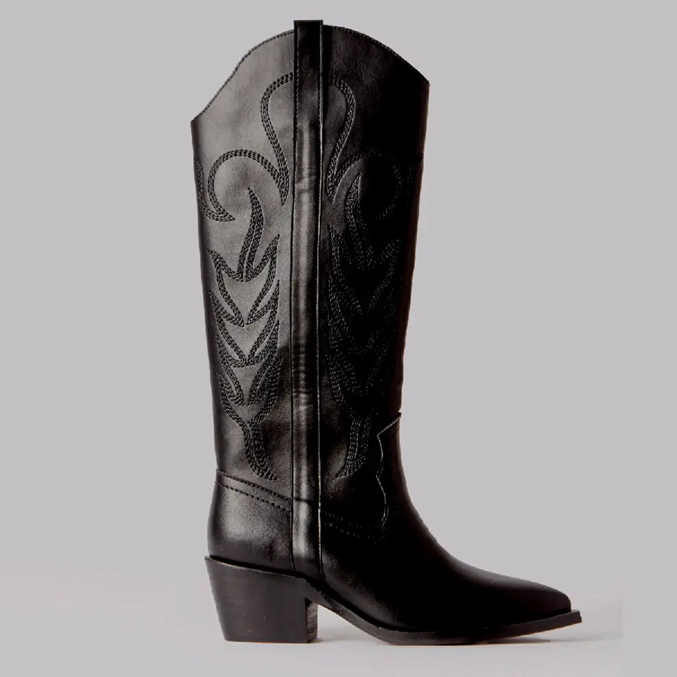 KATRINA - Botas de cowboy negras con tacón