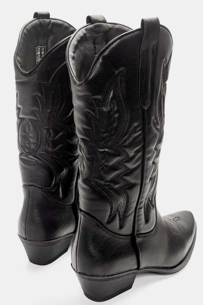 AMY - Black women's cowboy boots