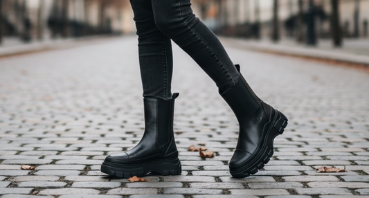 Esencia - Botas negras con plataforma track