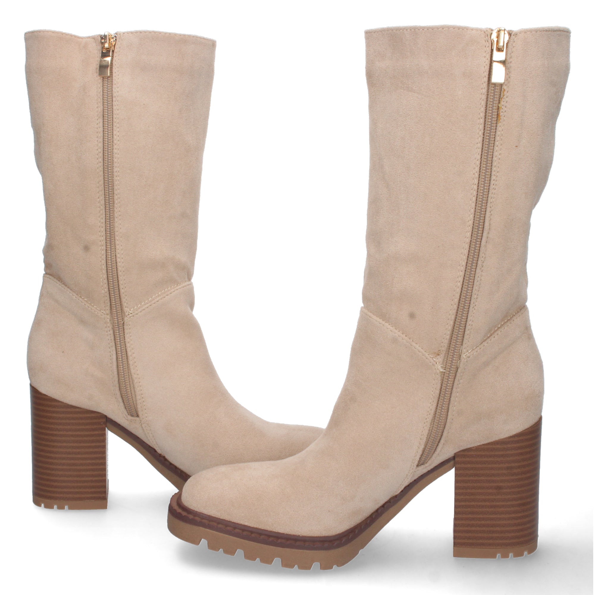 Botas tacon online beige